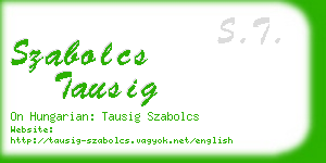 szabolcs tausig business card